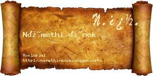 Némethi Énok névjegykártya
